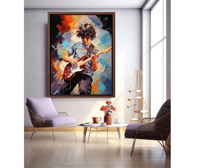 Boy Guitar Modern Art Painting  