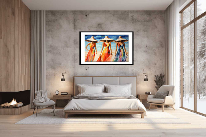 Modern Art Three Bikini Ladies Painting  