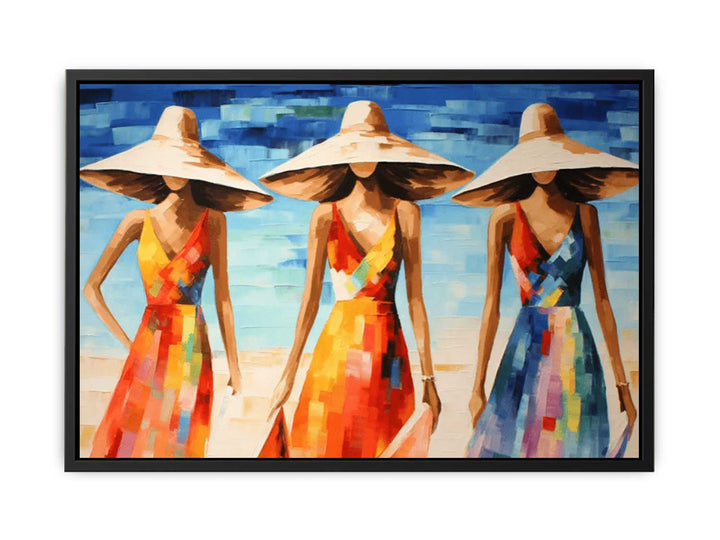 Modern Art Three Bikini Ladies Painting  