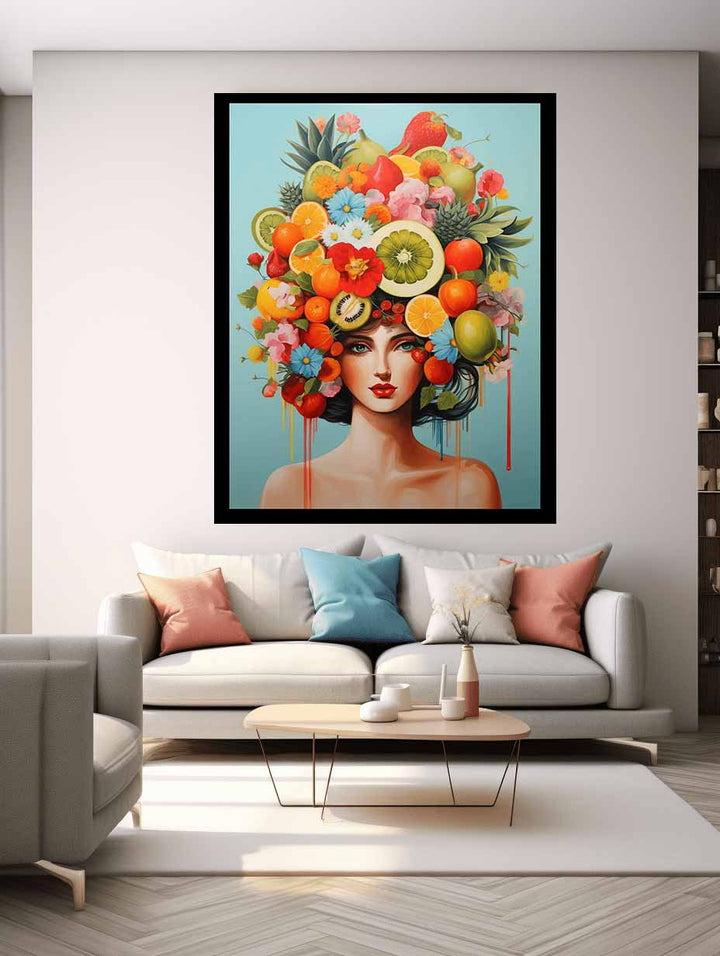 Girl Furniture Fruit Flower Modern Art  Painting  