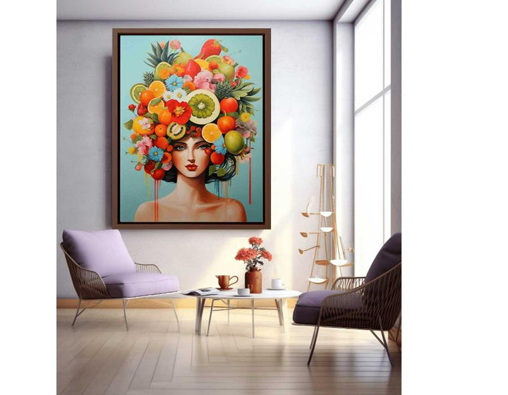 Girl Furniture Fruit Flower Modern Art  Painting  