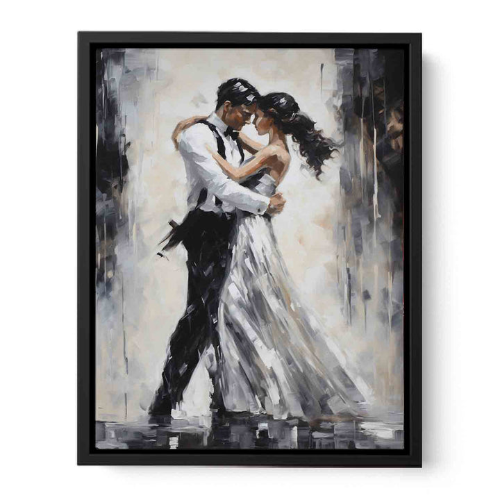 Black And White Couple Dance Modern Painting  