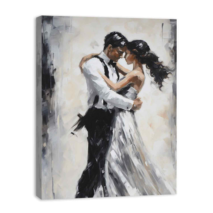 Black And White Couple Dance Modern Painting  