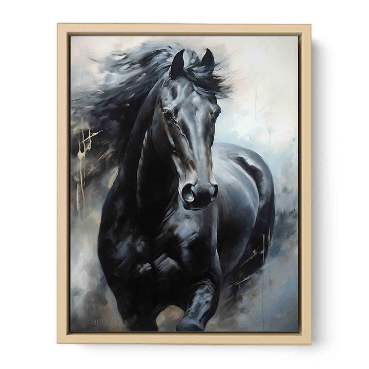 Black Horse Modern Art  Painting  Framed Print