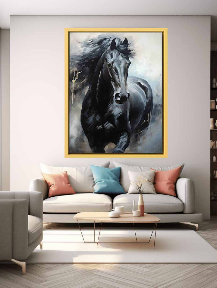 Black Horse Modern Art  Painting  