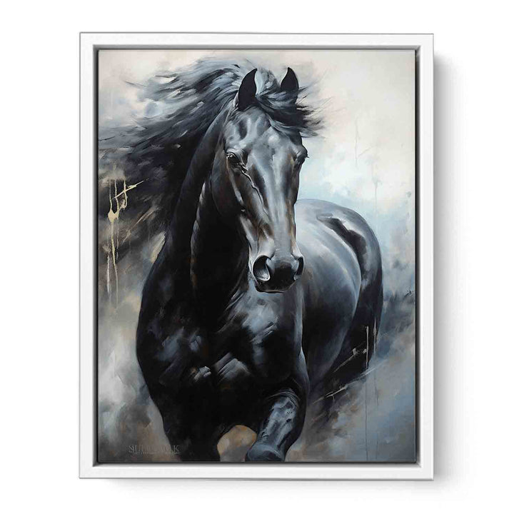 Black Horse Modern Art  Painting  Canvas Print