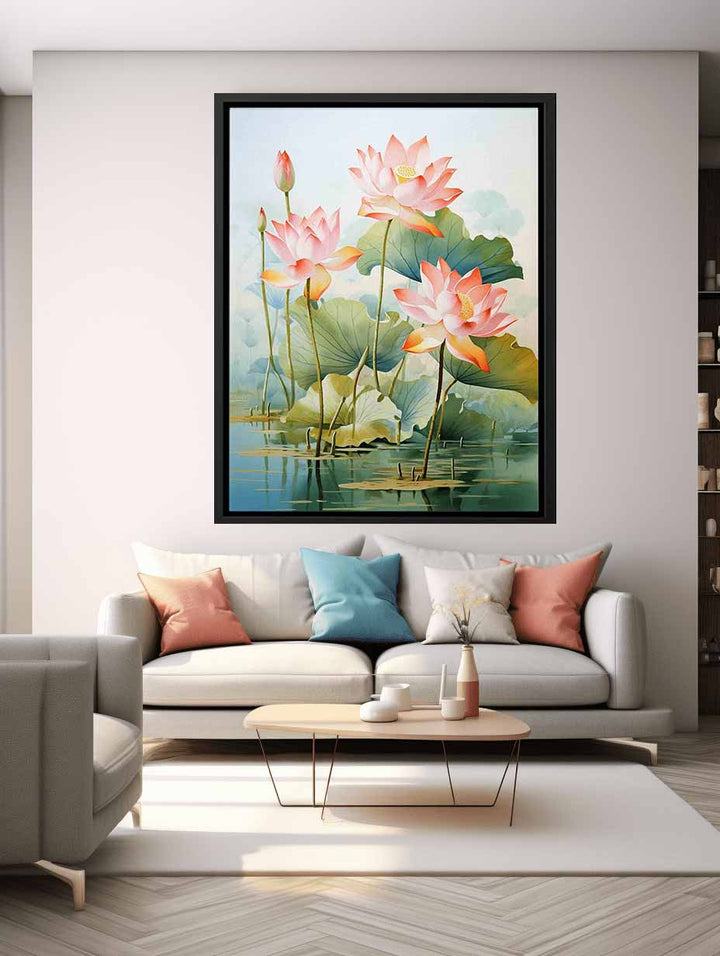 Flower Lotus Modern Art  Painting  