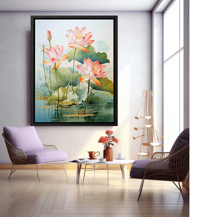 Flower Lotus Modern Art  Painting  