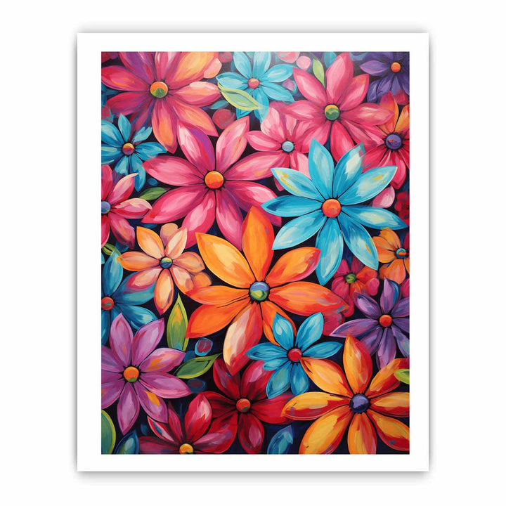 Modern Art  Colorful Flower Painting
