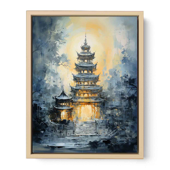 Building Temple Modern Art  Painting  Framed Print