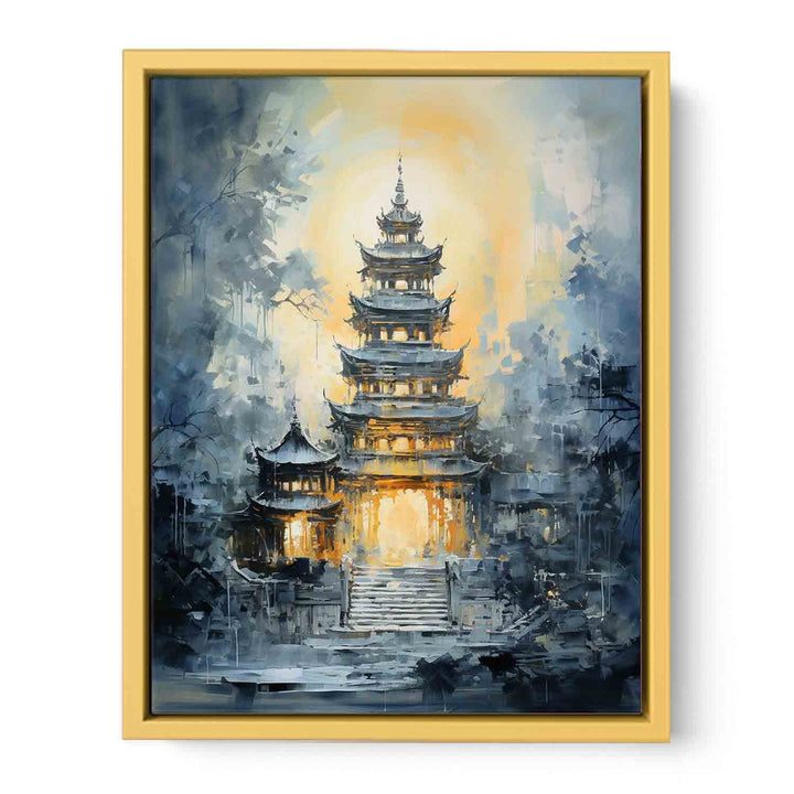 Building Temple Modern Art  Painting   Poster