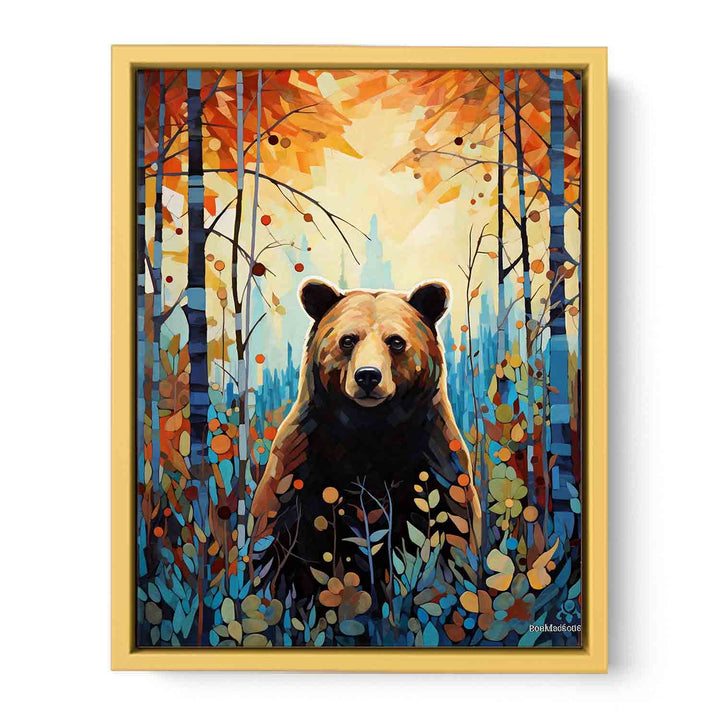 Bear Leafs Modern Art Painting   Poster