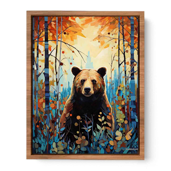 Bear Leafs Modern Art Painting  