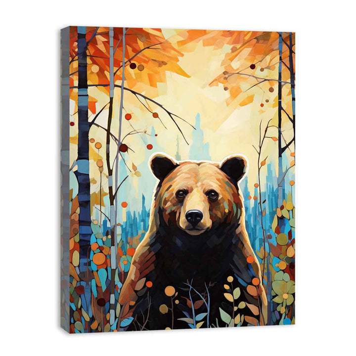 Bear Leafs Modern Art Painting  