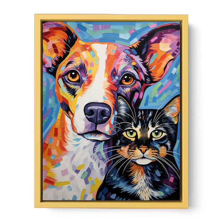  Cat Dog Modern Art Painting   Poster