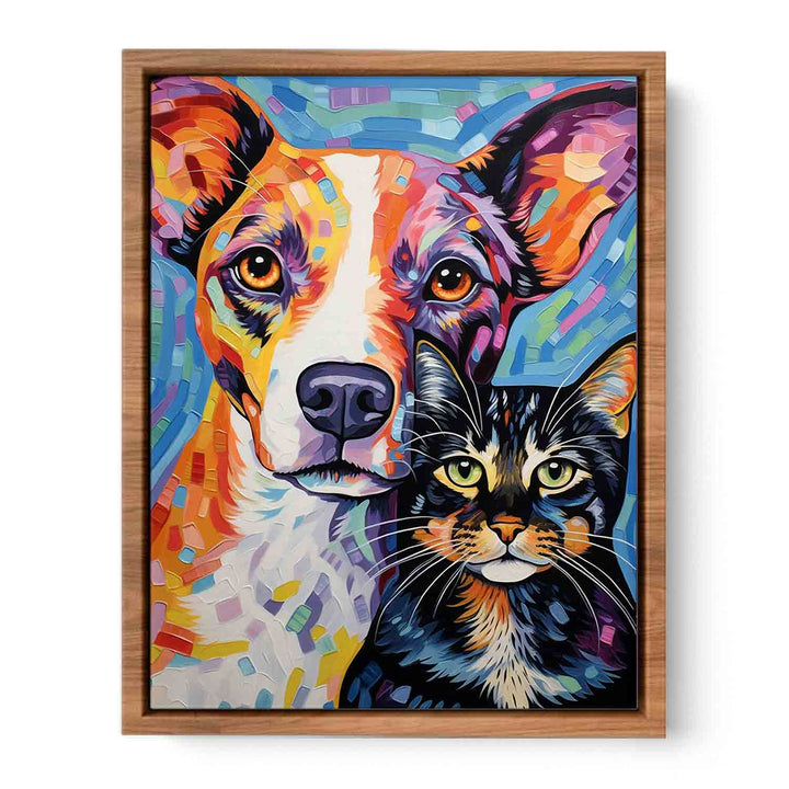  Cat Dog Modern Art Painting  