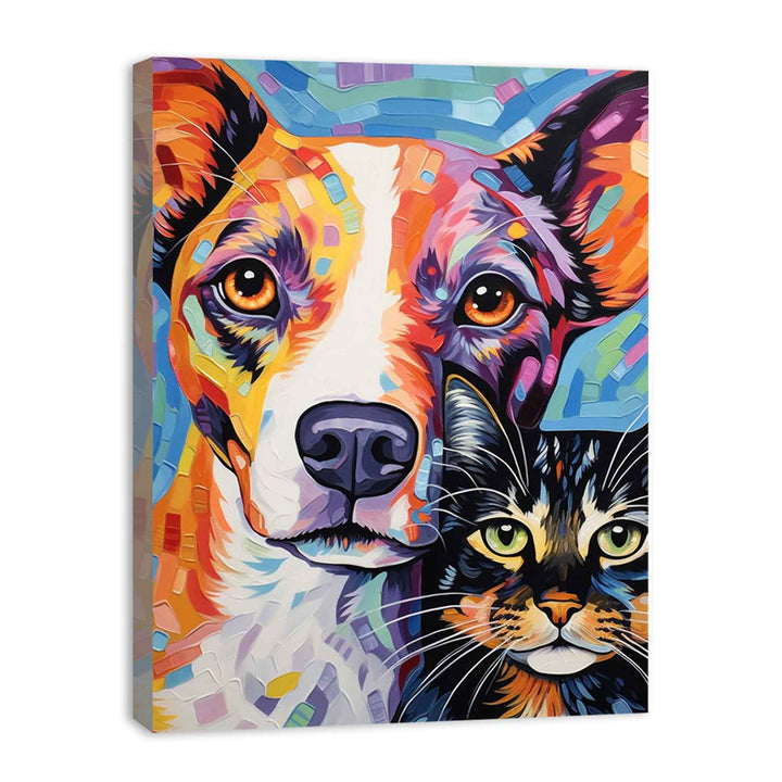  Cat Dog Modern Art Painting  