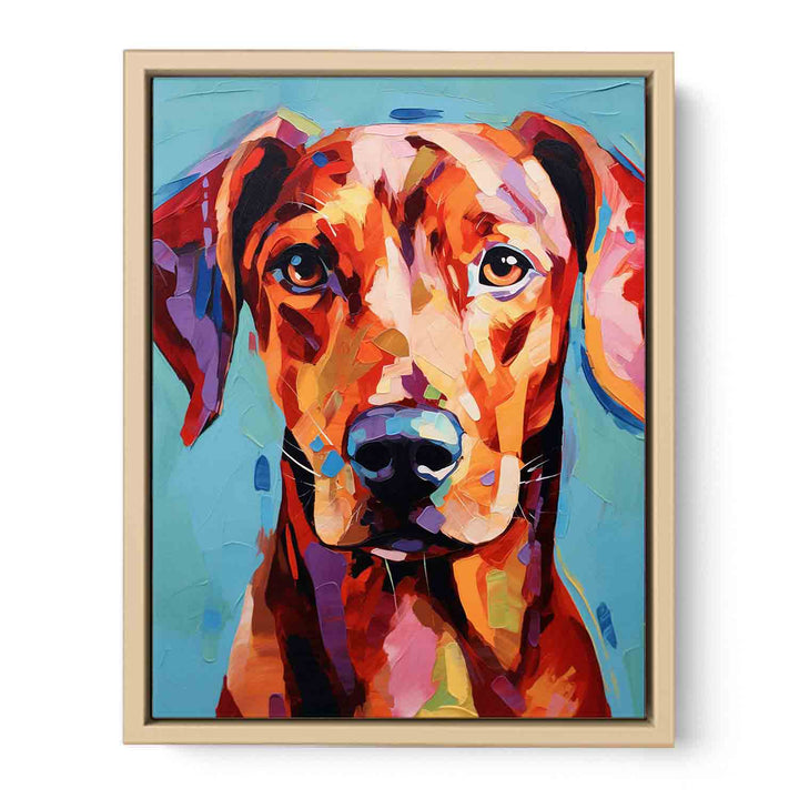 Red Dog Modern Art  Painting  Framed Print