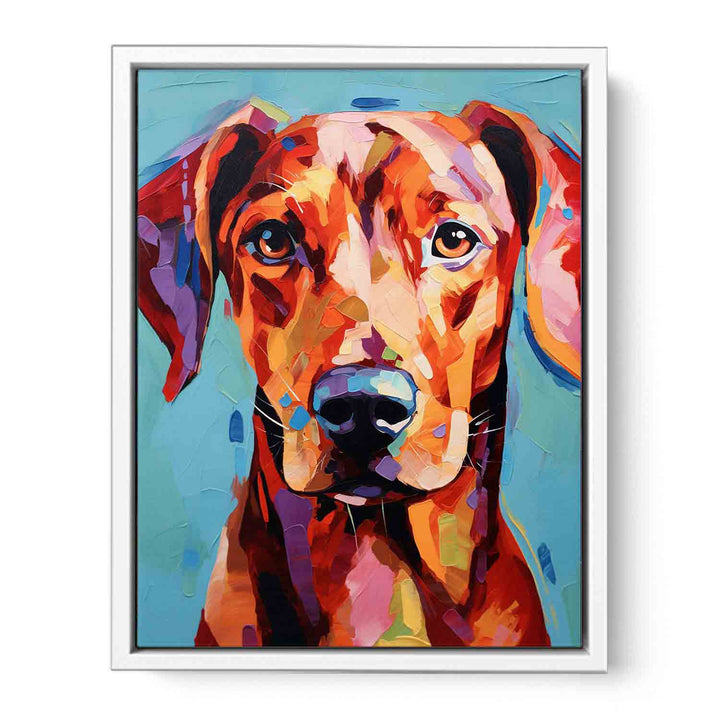 Red Dog Modern Art  Painting  Canvas Print