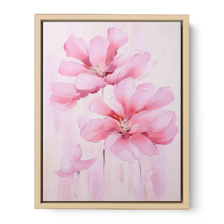 Pink Flower Modern Art  Painting  Framed Print