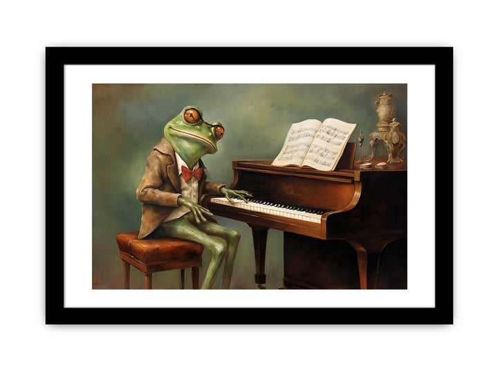 Modern Frog Piano Art Painting