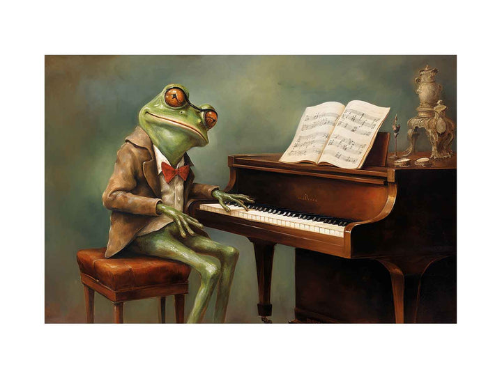 Modern Frog Piano Art Painting