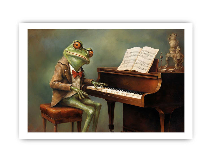 Modern Frog Piano Art Painting