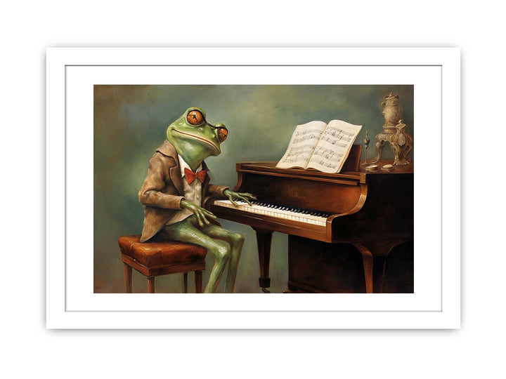 Modern Frog Piano Art Painting