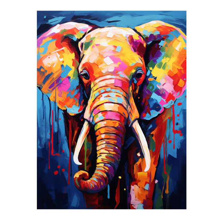 Colorful Elephant Modern Art Painting