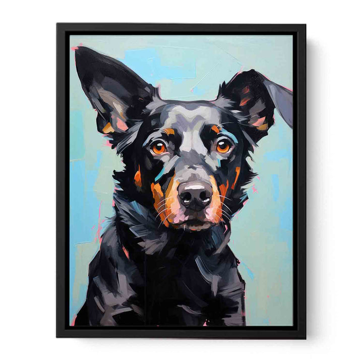 Modern Black Dog Art Painting