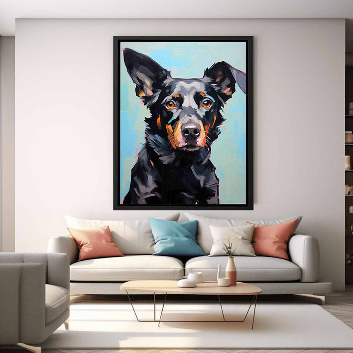 Modern Black Dog Art Painting