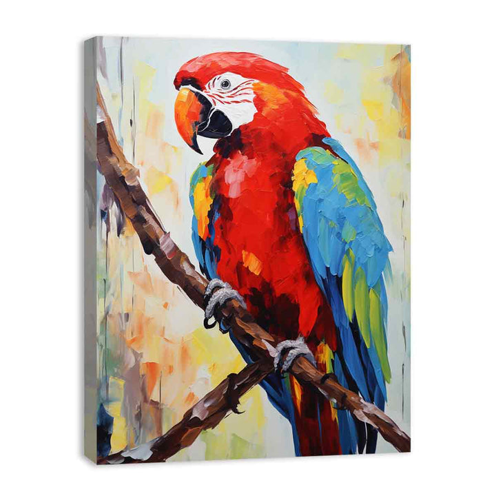 Red Parrot Modern Art Painting