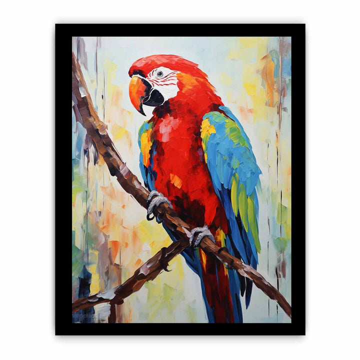 Red Parrot Modern Art Painting