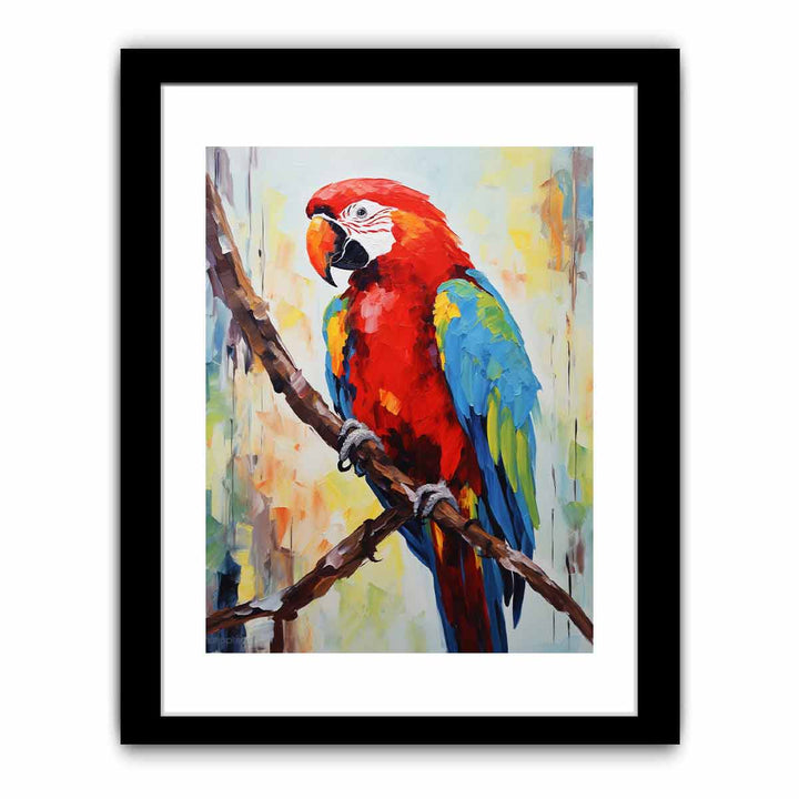 Red Parrot Modern Art Painting