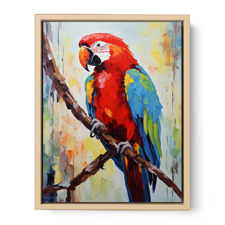 Red Parrot Modern Art Painting