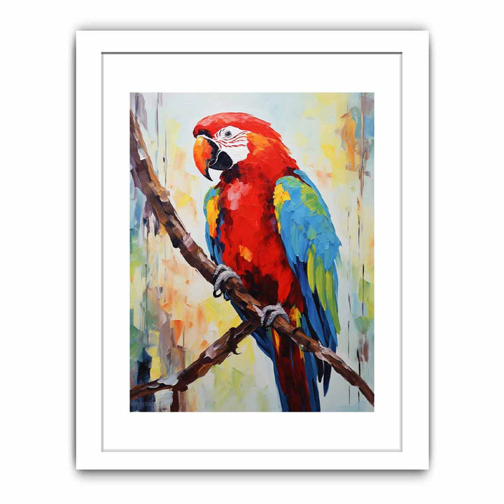 Red Parrot Modern Art Painting