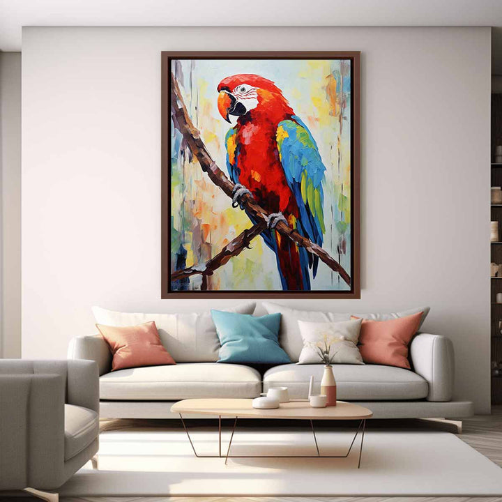 Red Parrot Modern Art Painting