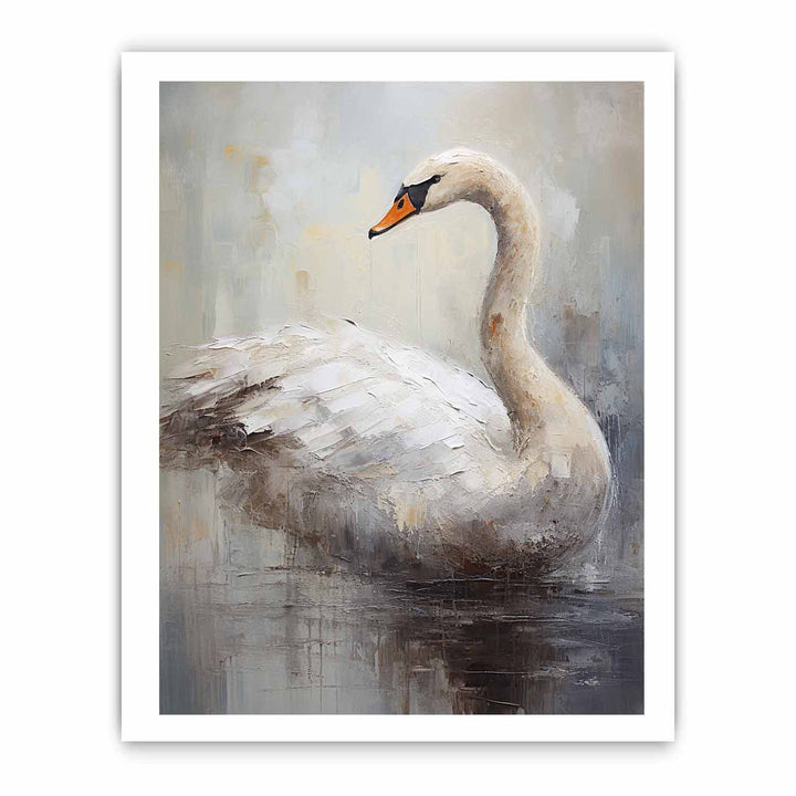 Modern White Bird Art Painting