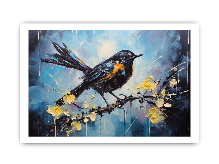 Bird Black Modern Art Painting