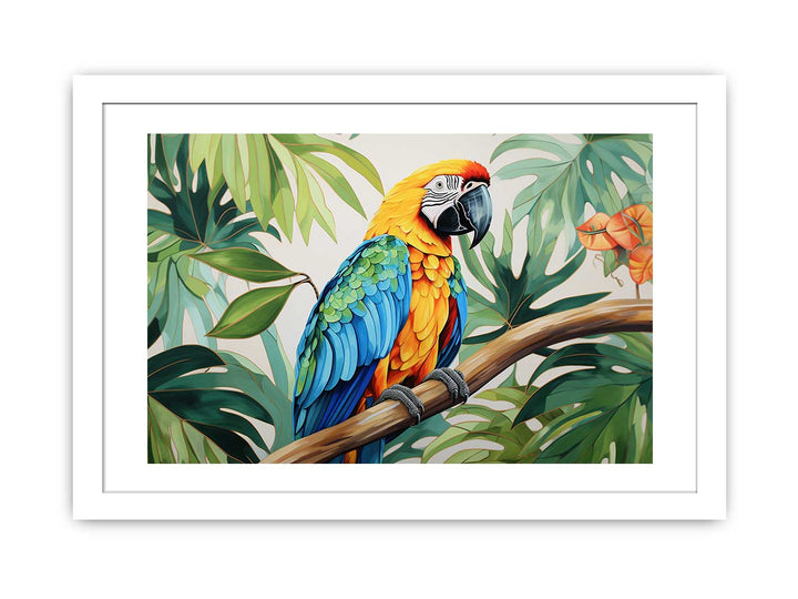 Modern Parrot Leaf Wood Art Painting