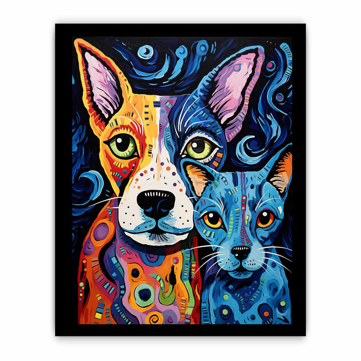 Modern Two Dog Art Painting