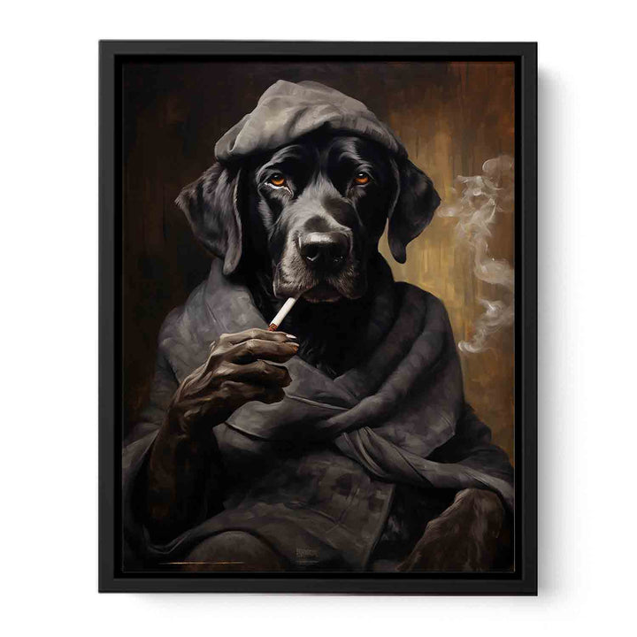 Black Dog Smoke Modern Art Painting