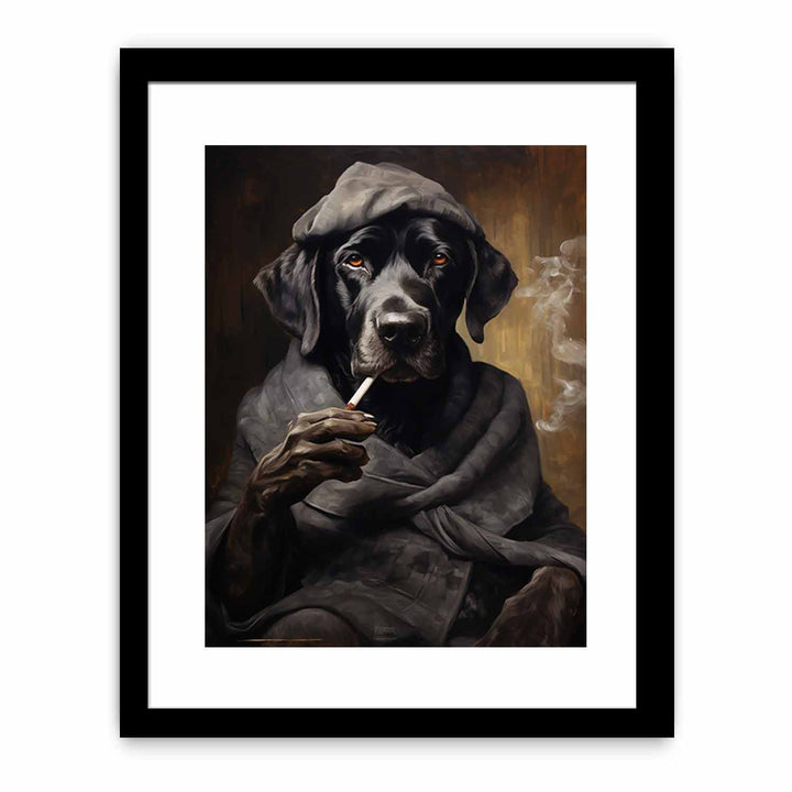 Black Dog Smoke Modern Art Painting