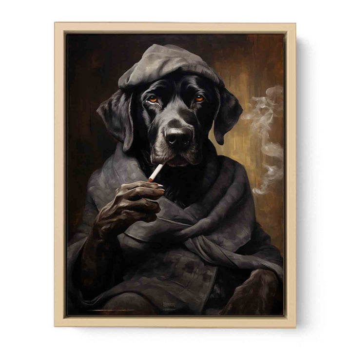 Black Dog Smoke Modern Art Painting