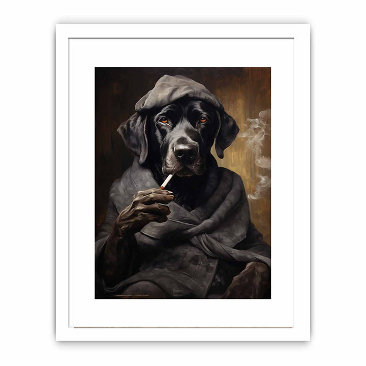 Black Dog Smoke Modern Art Painting