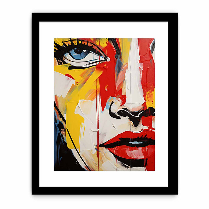 Modern Red Yellow Face Art Painting