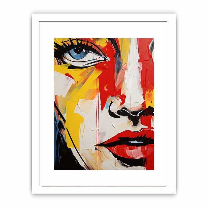 Modern Red Yellow Face Art Painting