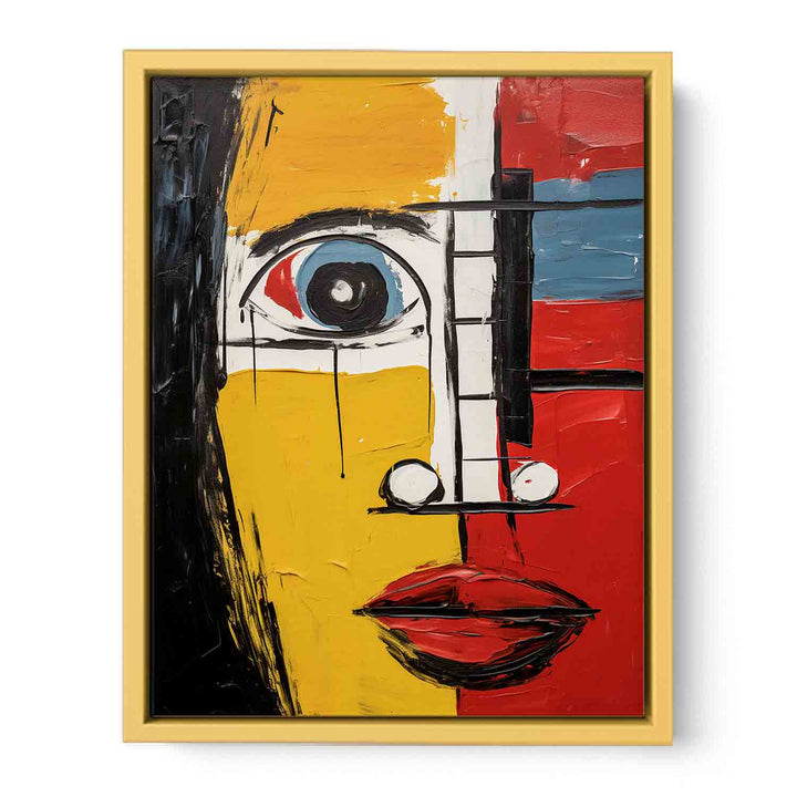 Modern Blue Red Face Art Painting
