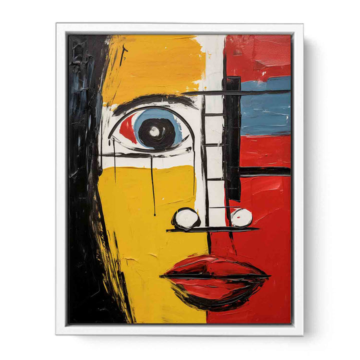 Modern Blue Red Face Art Painting