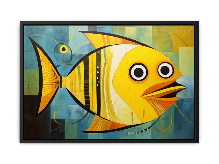 Modern Yellow Fish Art Painting